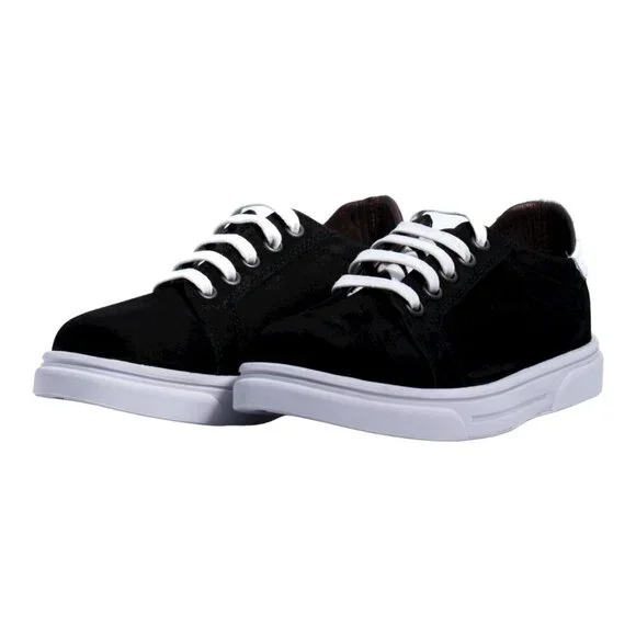 Handcrafted Women’s Black Nubuck Leather Sneakers | Mommy & Me - Picture 5 of 15